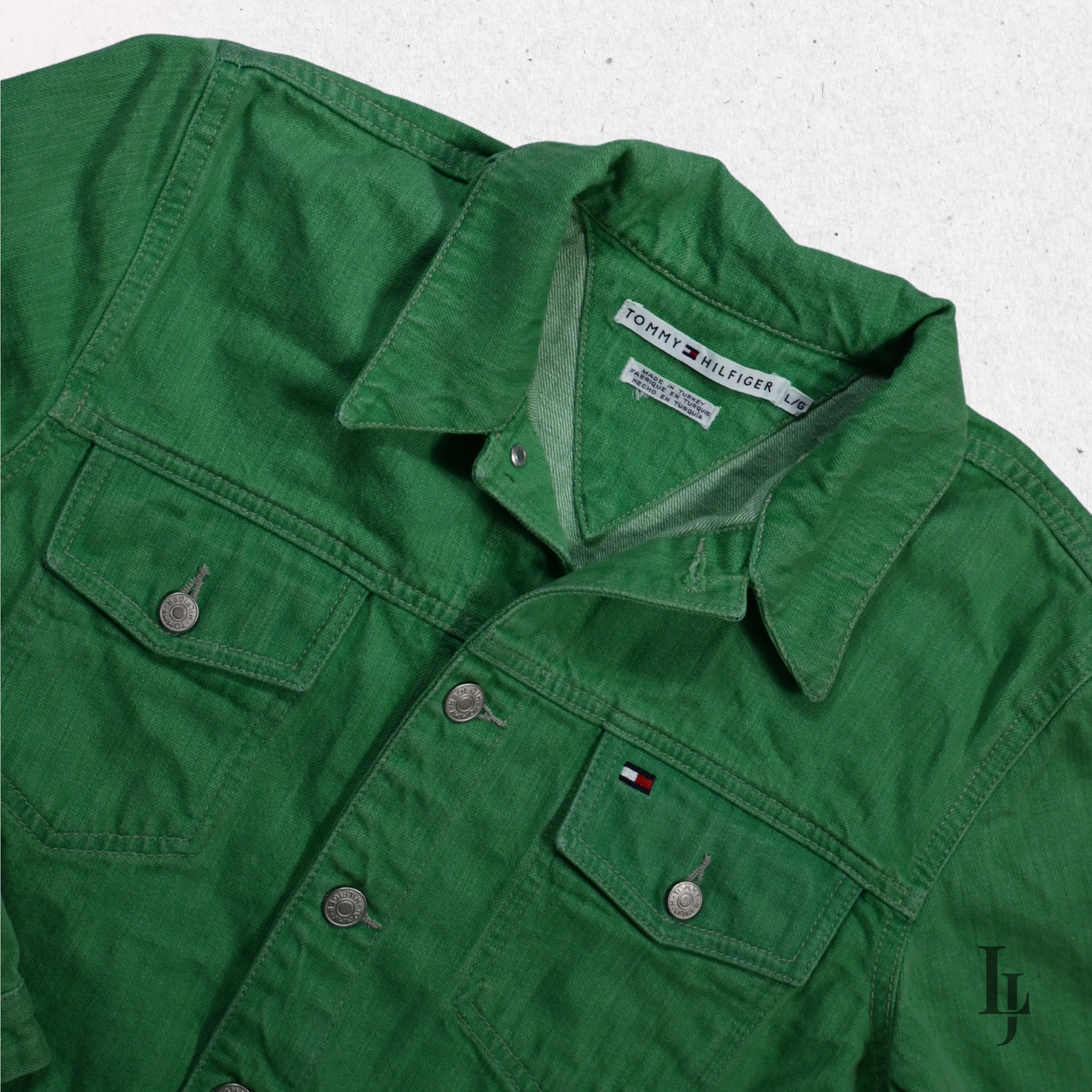 Tommy Hilfiger Denim Jacket - Green - Women's Size L