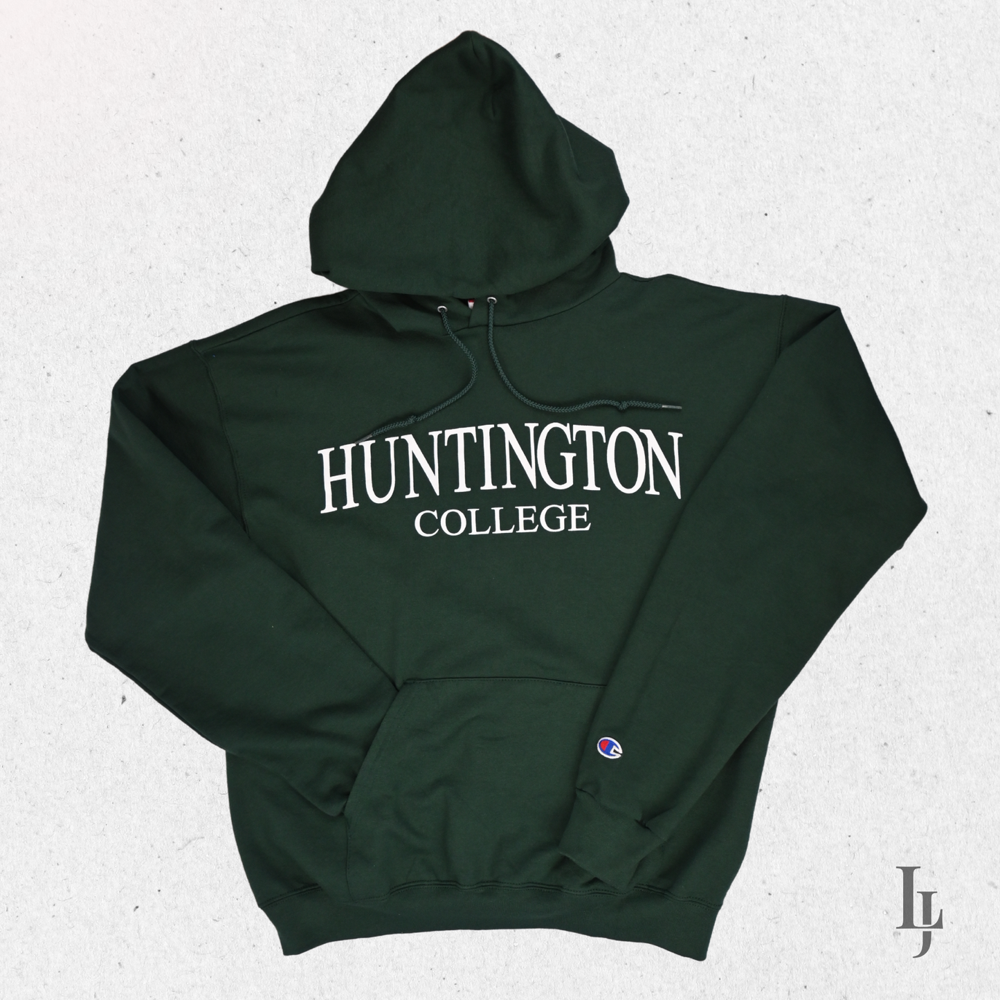 Champion Hoodie - Dark Green - Huntington College - Size M
