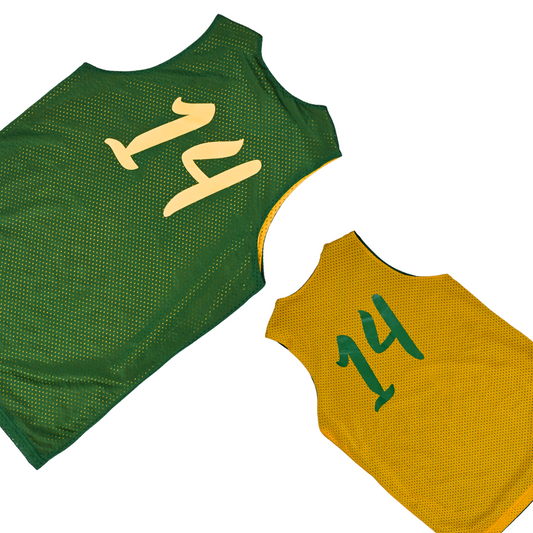 Vintage Double-Sided Basketball Jersey - Green and Yellow