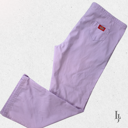 Dickies Scrub Pants - Light Purple - Size L Waist 49cm, Length 98cm