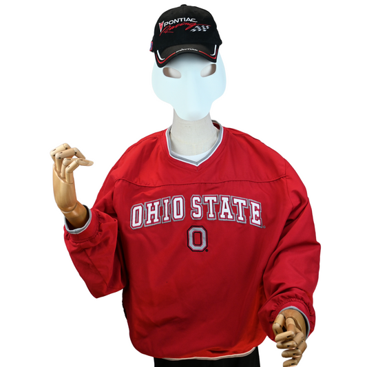 Vintage 90s Spell Out Ohio State University Pullover Windbreaker
