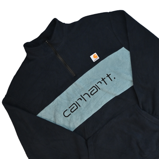 Vintage Carhartt Navy and Blue Hoodie - Size M