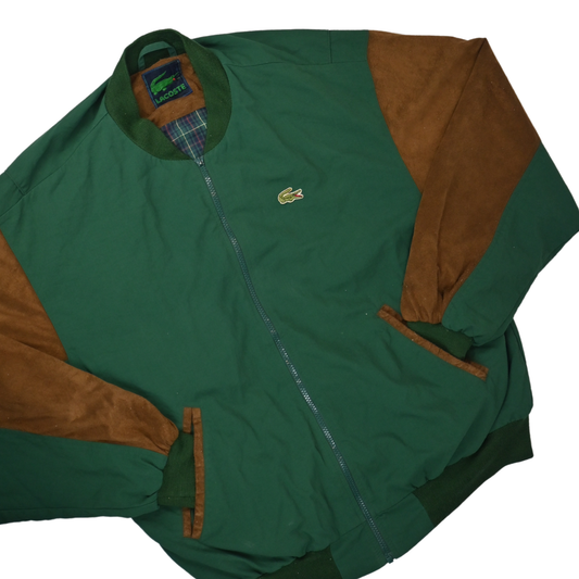Vintage Lacoste Jacket - Brown with Dark Green - Size M-L