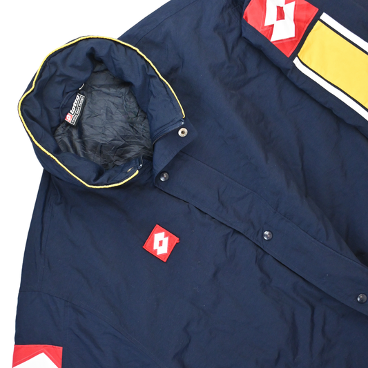 Vintage Lotto Jacket - Yellow and Navy Blue - Size XXL