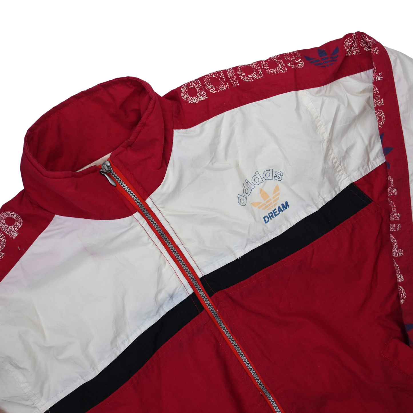 Vintage Adidas Windbreaker - Red and White - Size M-L