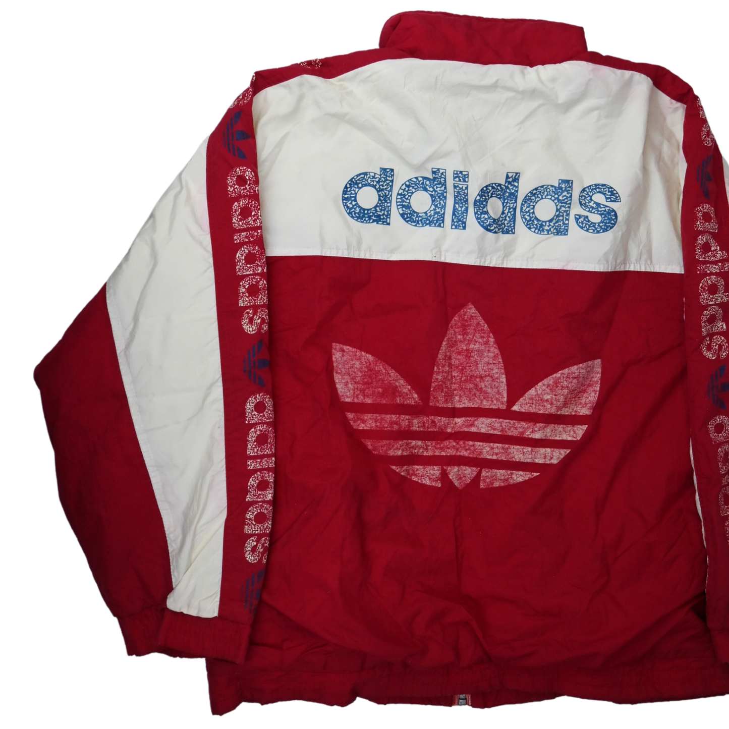 Vintage Adidas Windbreaker - Red and White - Size M-L