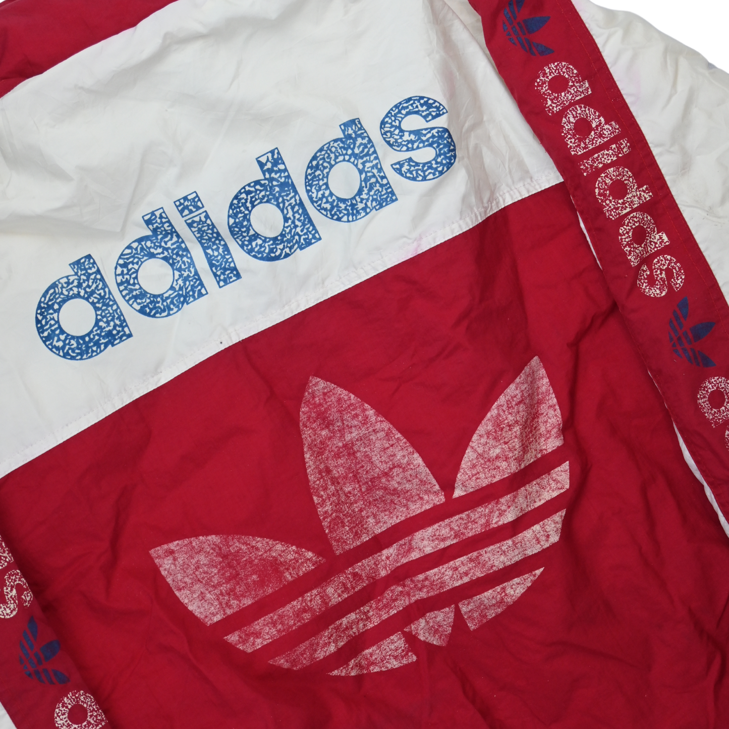 Vintage Adidas Windbreaker - Red and White - Size M-L