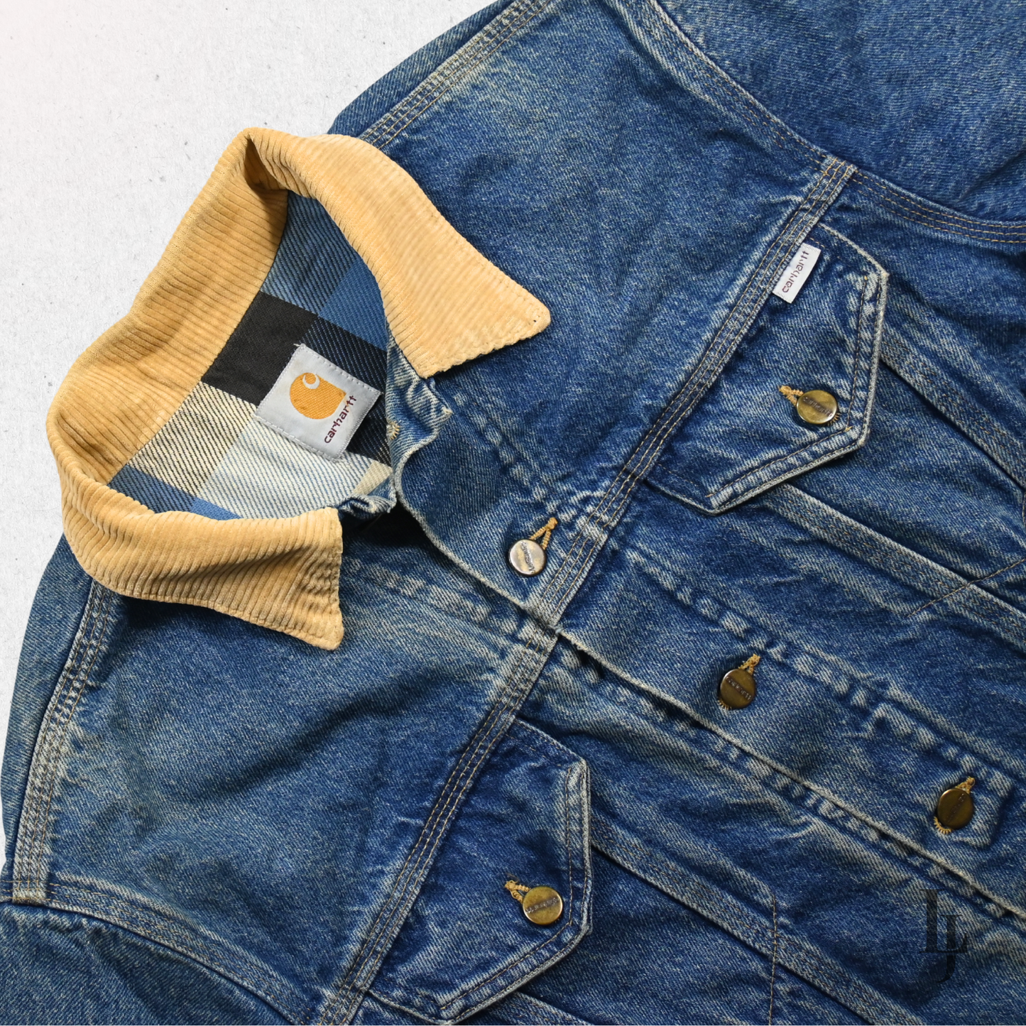 Carhartt Denim Jacket with Corduroy Collar - Size  L