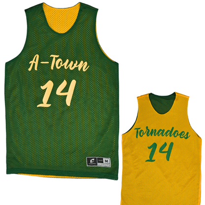 Vintage Double-Sided Basketball Jersey - Green and Yellow
