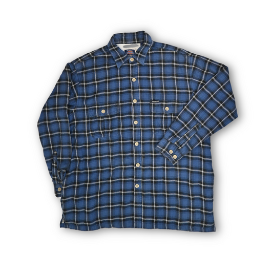 Dickies Blue & Black Plaid Thermal Lined Flannel Shacket