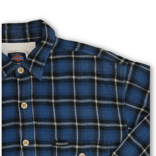 Dickies Blue & Black Plaid Thermal Lined Flannel Shacket