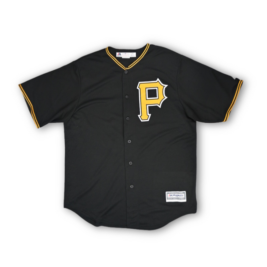 Vintage Majestic Starling Marte Pittsburgh Pirates Black Alternate Jersey